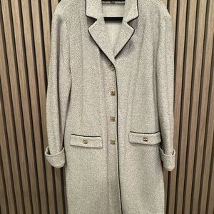 St. John Gray Coat with Gold Buttons